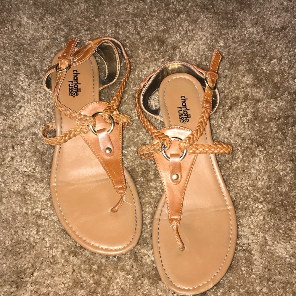 Brown and gold sandals